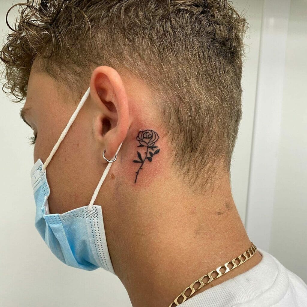 minimalistic ear tattoos for men