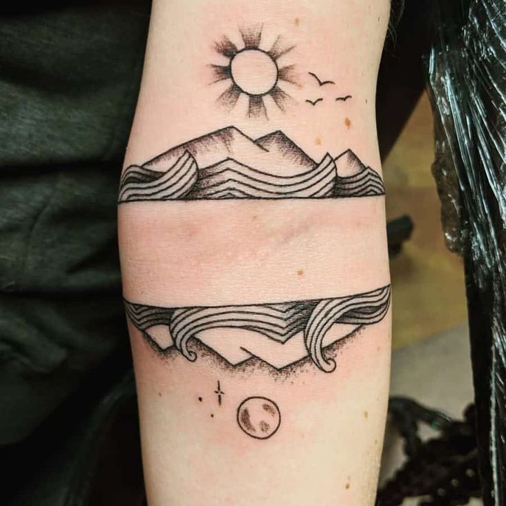 modern sun and moon tattoos for men