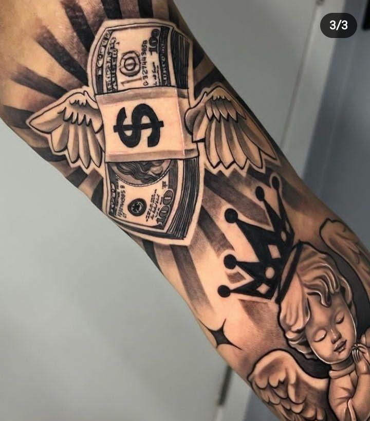 money tattoos for men 0039