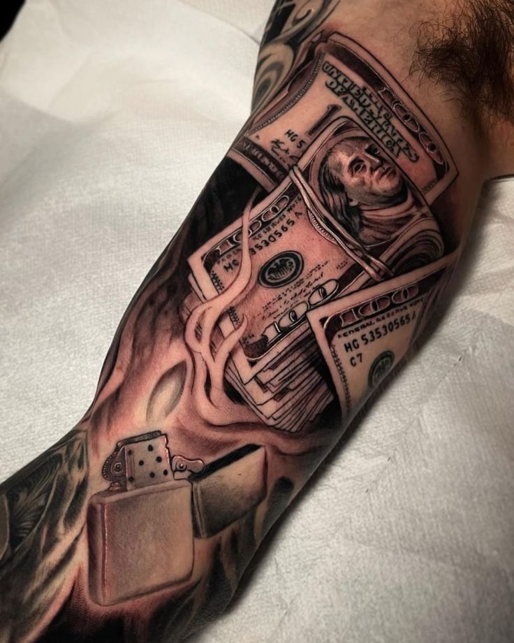 money tattoos for men 0060