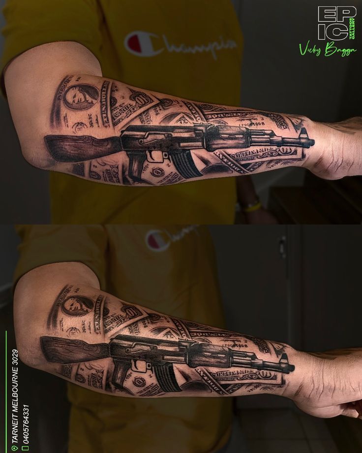 money tattoos for men 0076