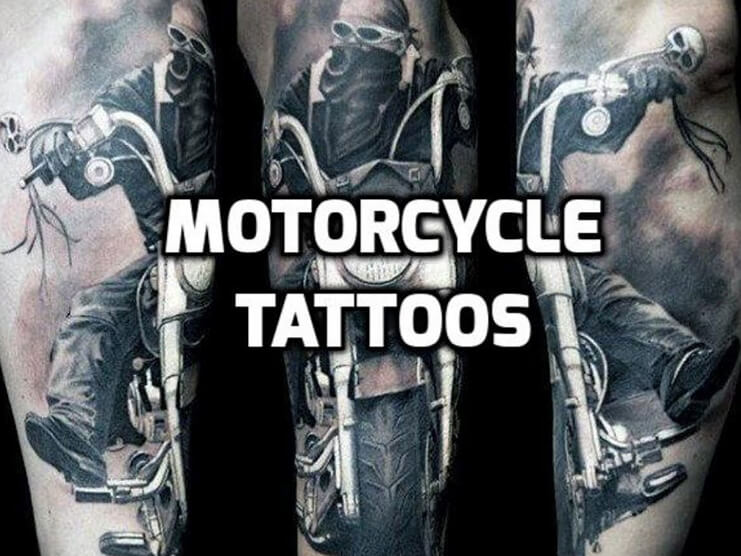 motorcycle tattoos for men designs