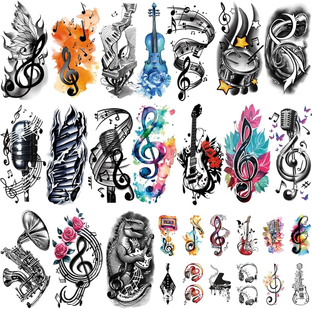 music-themed tattoos for men