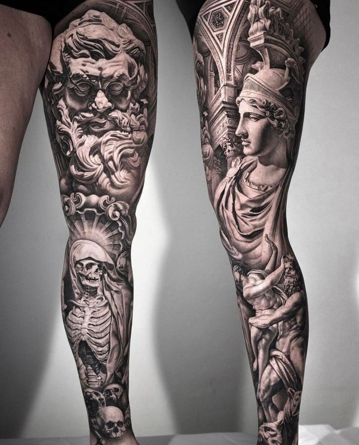 mythological themes in greek god tattoos for men