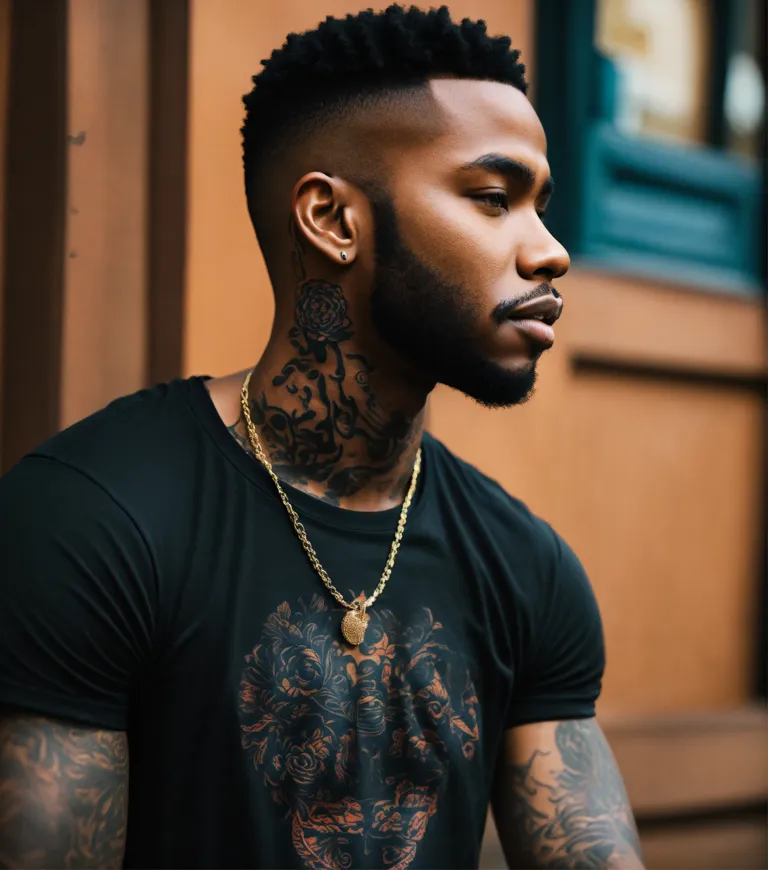 neck tattoo care for black men.