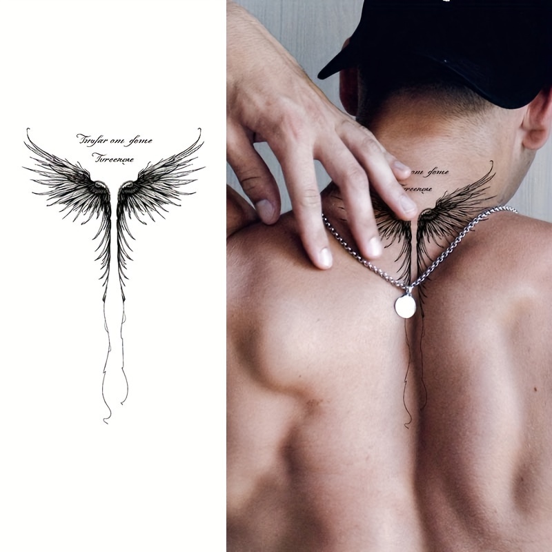 neck tattoos for men wings 0010