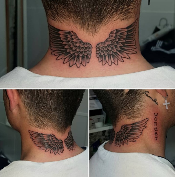 neck tattoos for men wings 0011