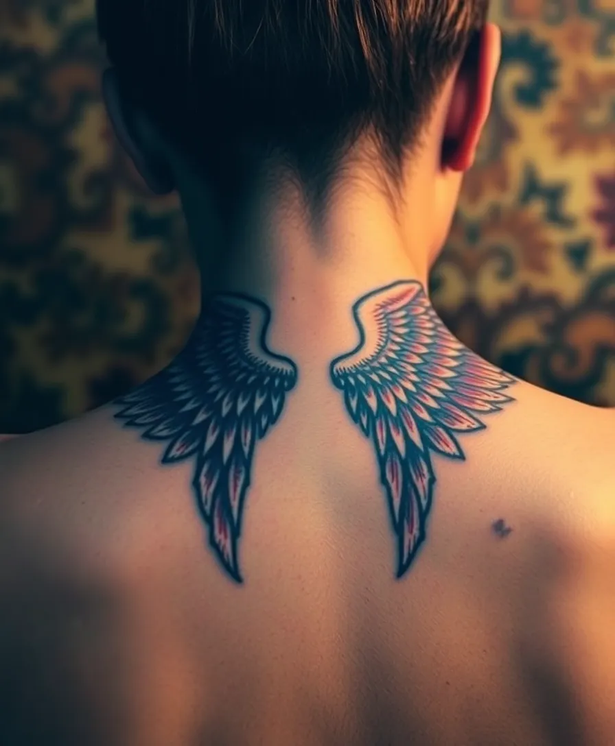 neck tattoos for men wings 0030