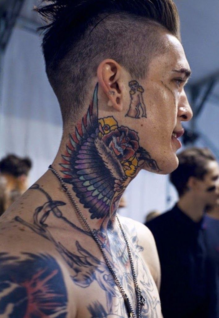 neck tattoos for men wings 0047