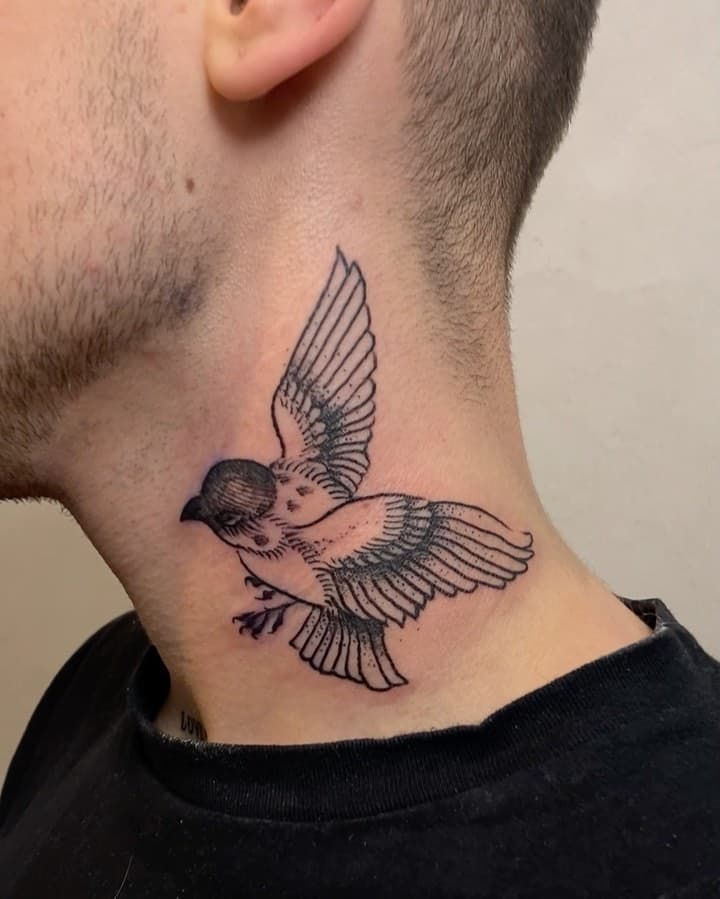 neck tattoos for men wings 0080