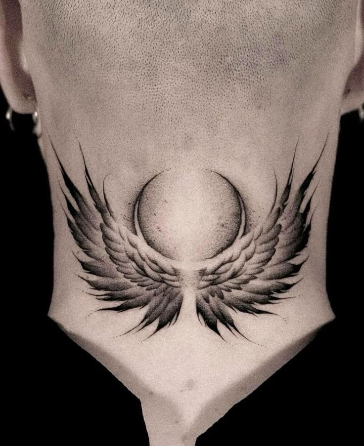 neck tattoos for men wings 0093