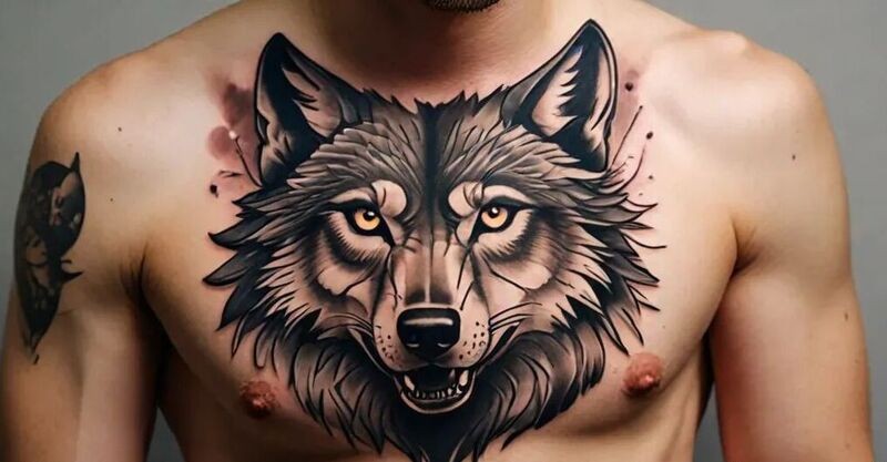 one sided chest tattoos for men 0087