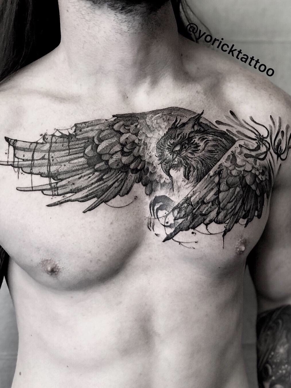 owl chest tattoos for men 0020