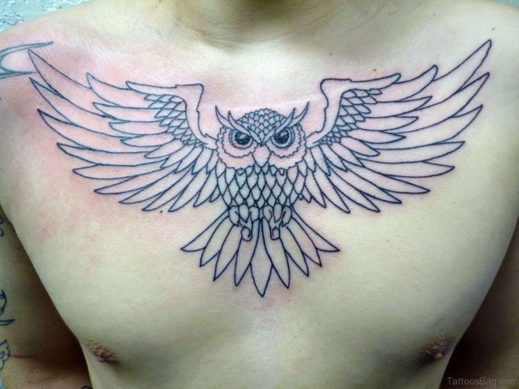 owl chest tattoos for men 0028