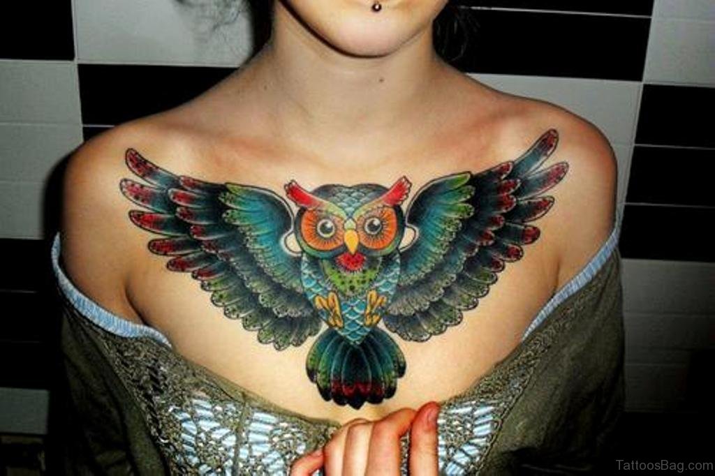 owl chest tattoos for men 0030