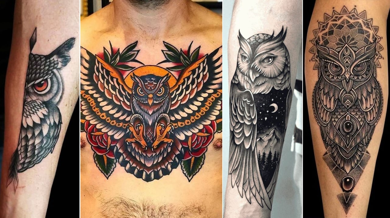 owl chest tattoos for men 0032