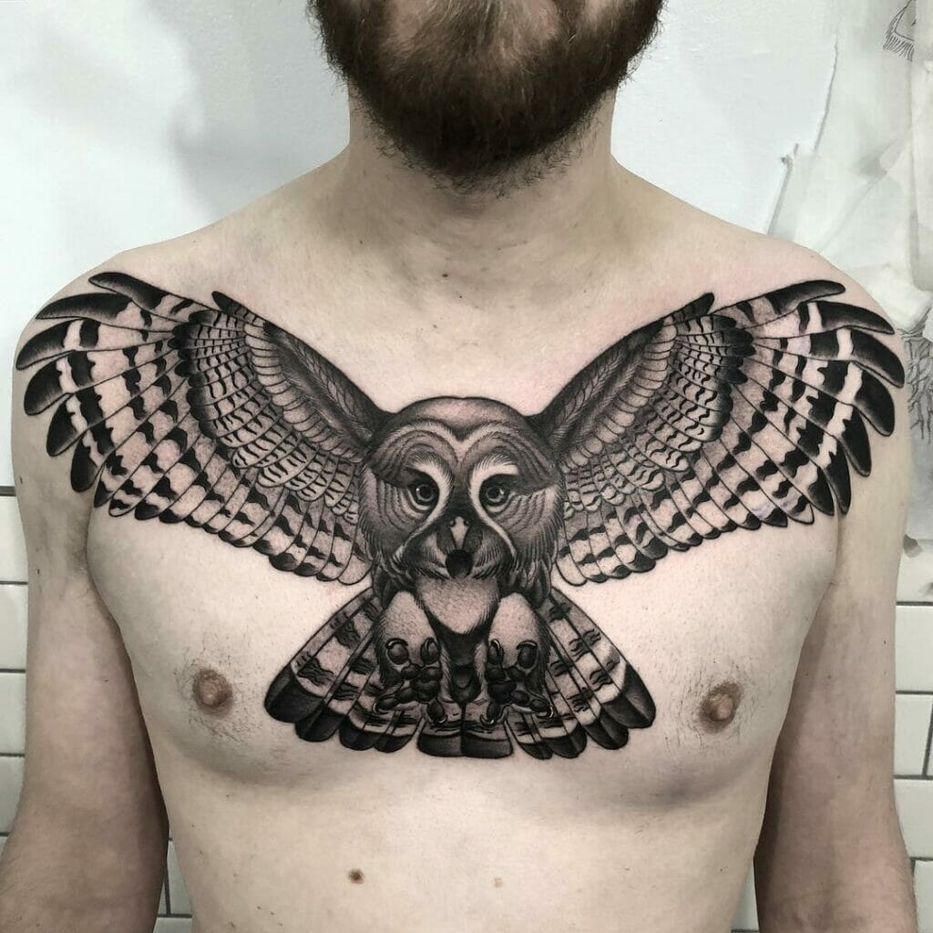 owl chest tattoos for men 0033