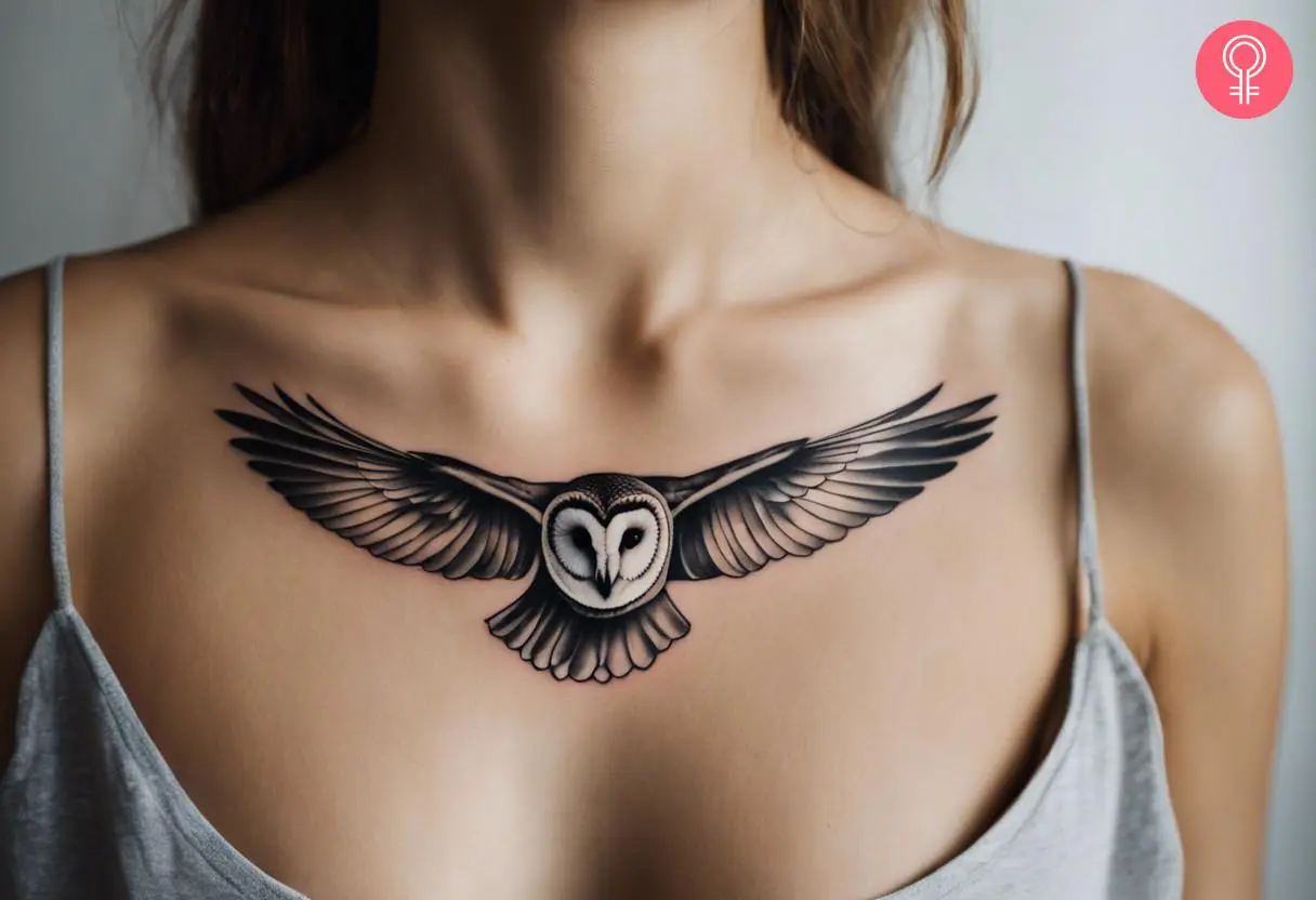 owl chest tattoos for men 0034