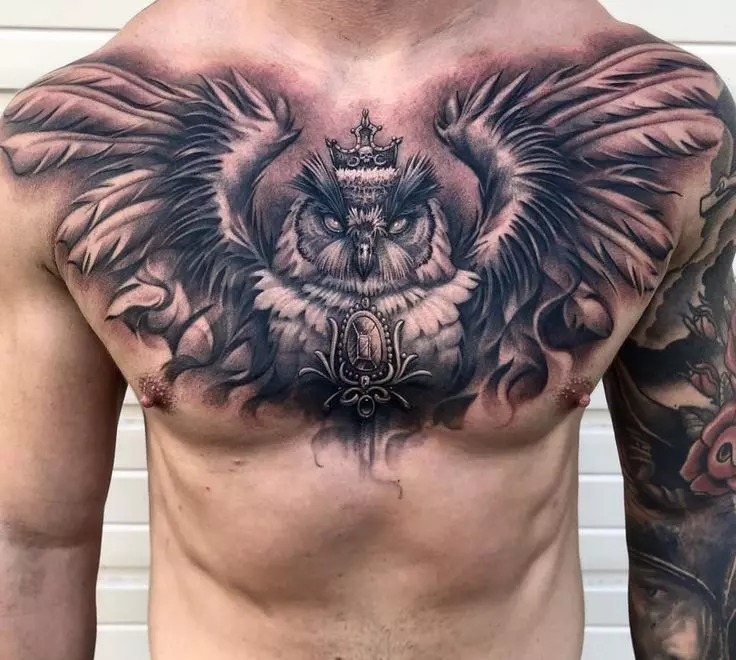 owl chest tattoos for men 0037