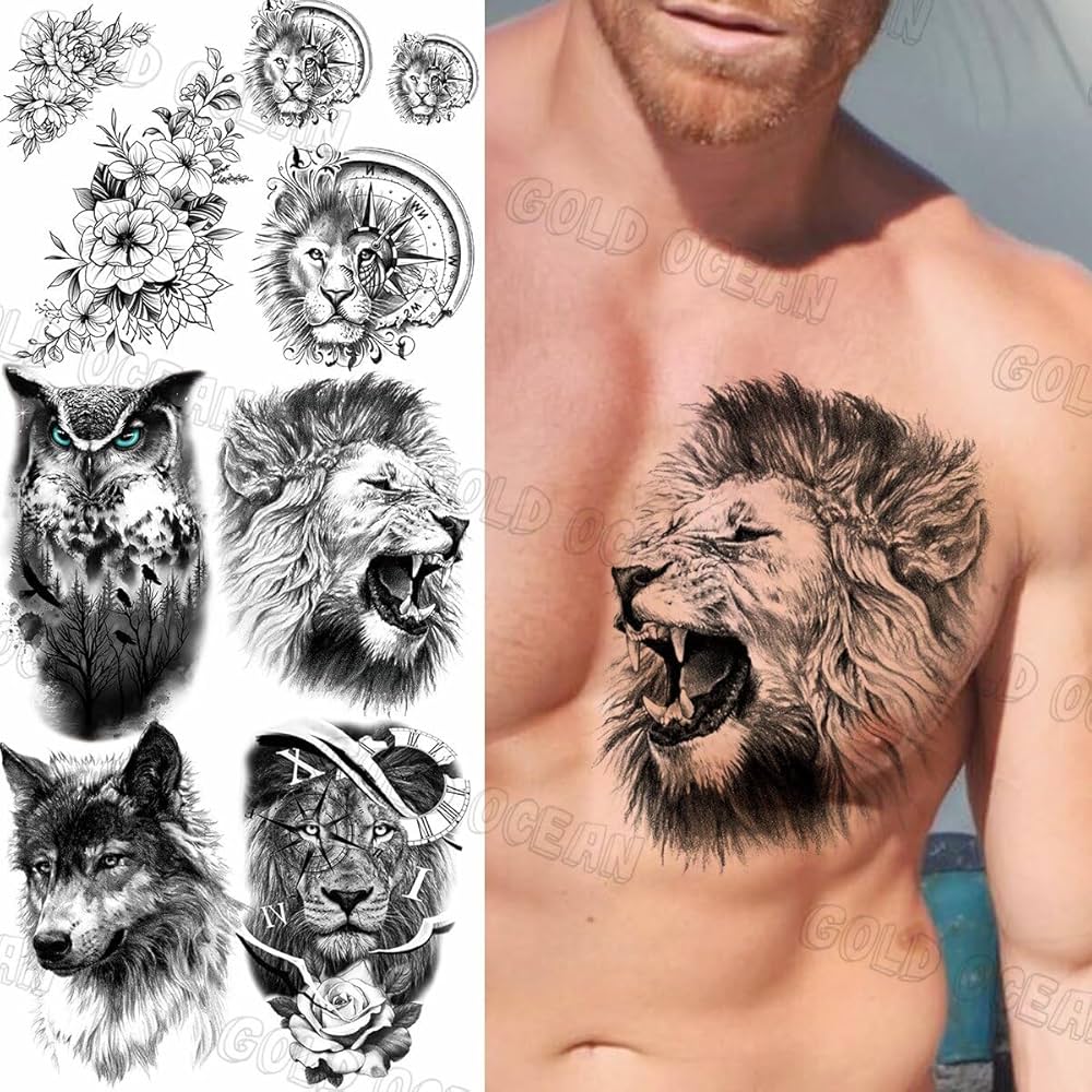 owl chest tattoos for men 0038