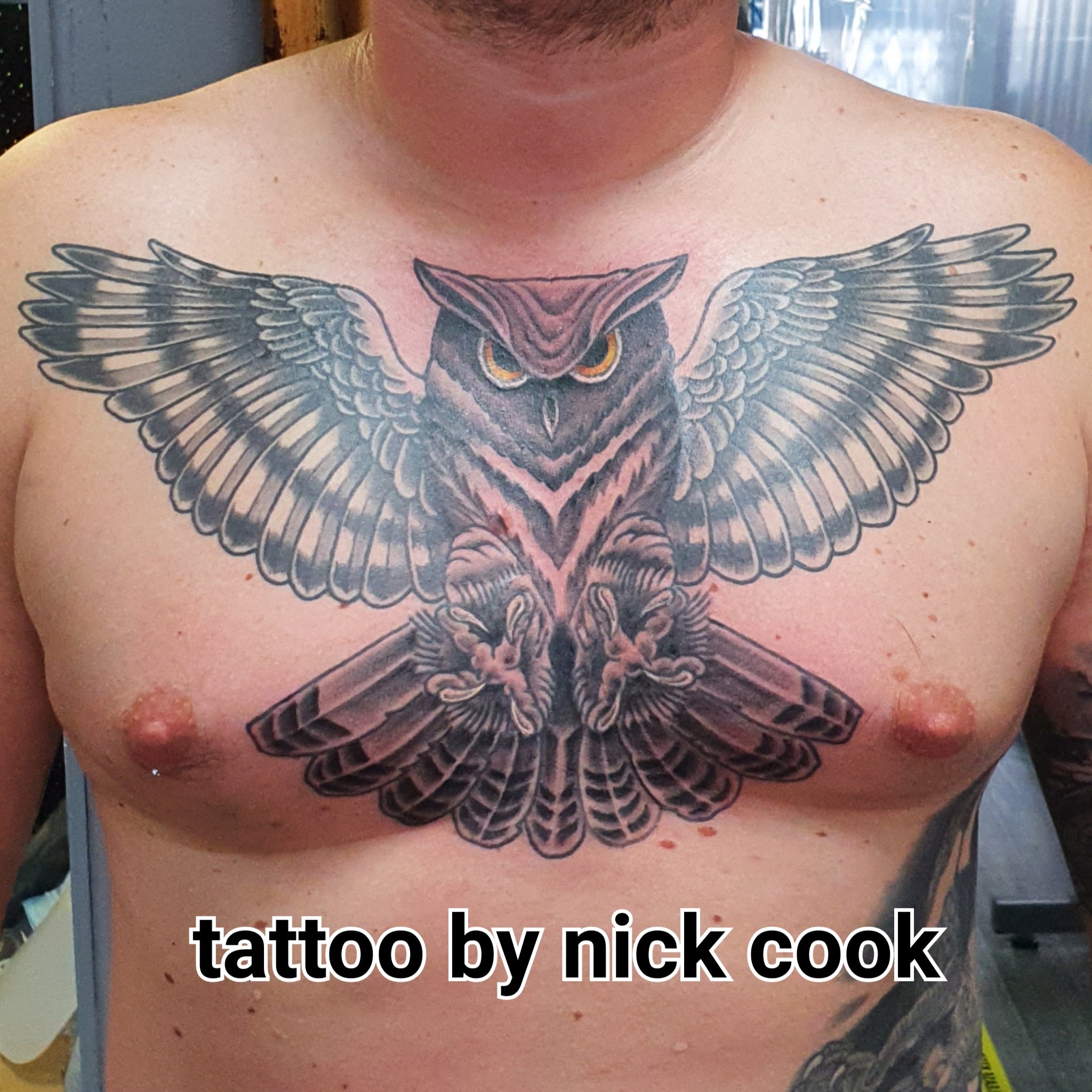 owl chest tattoos for men 0040