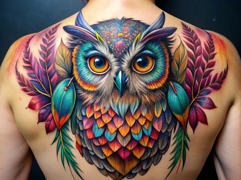 owl chest tattoos for men 0050