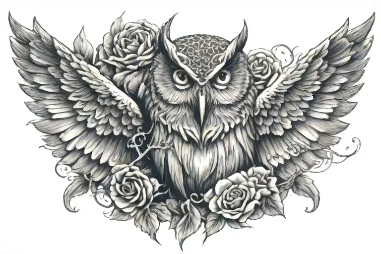 owl chest tattoos for men 0051