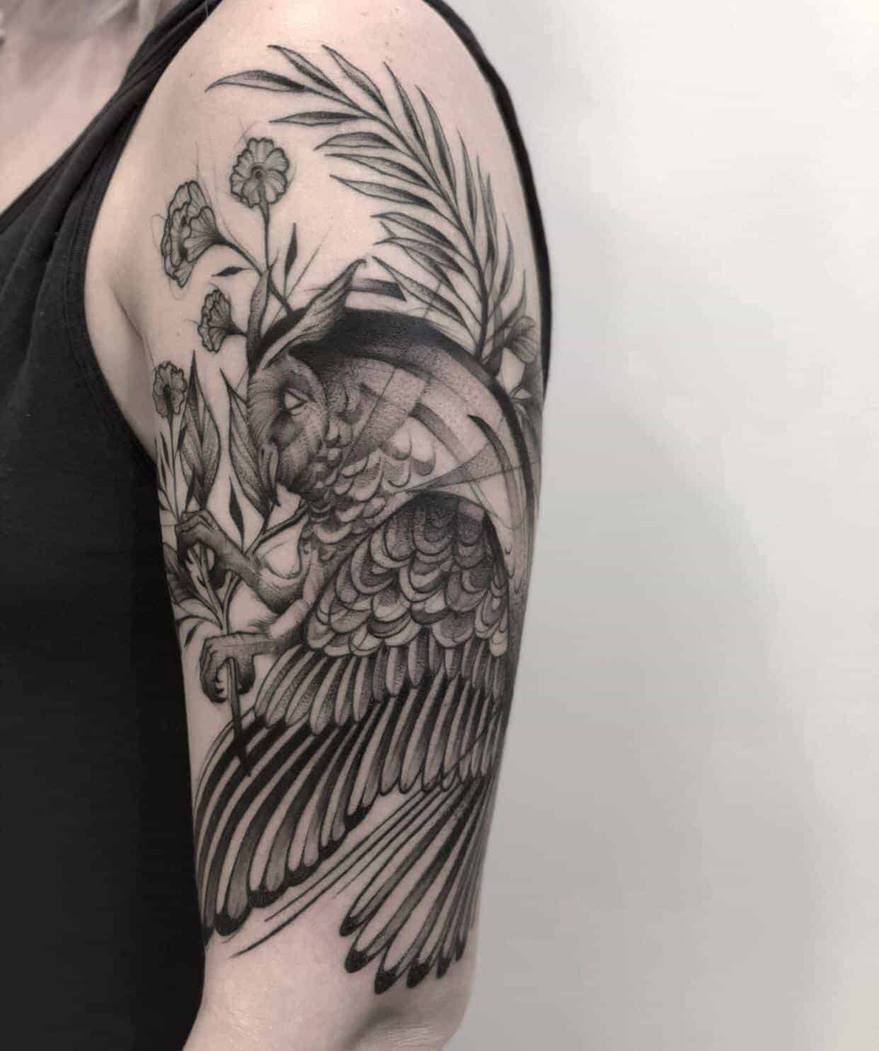 owl chest tattoos for men 0055