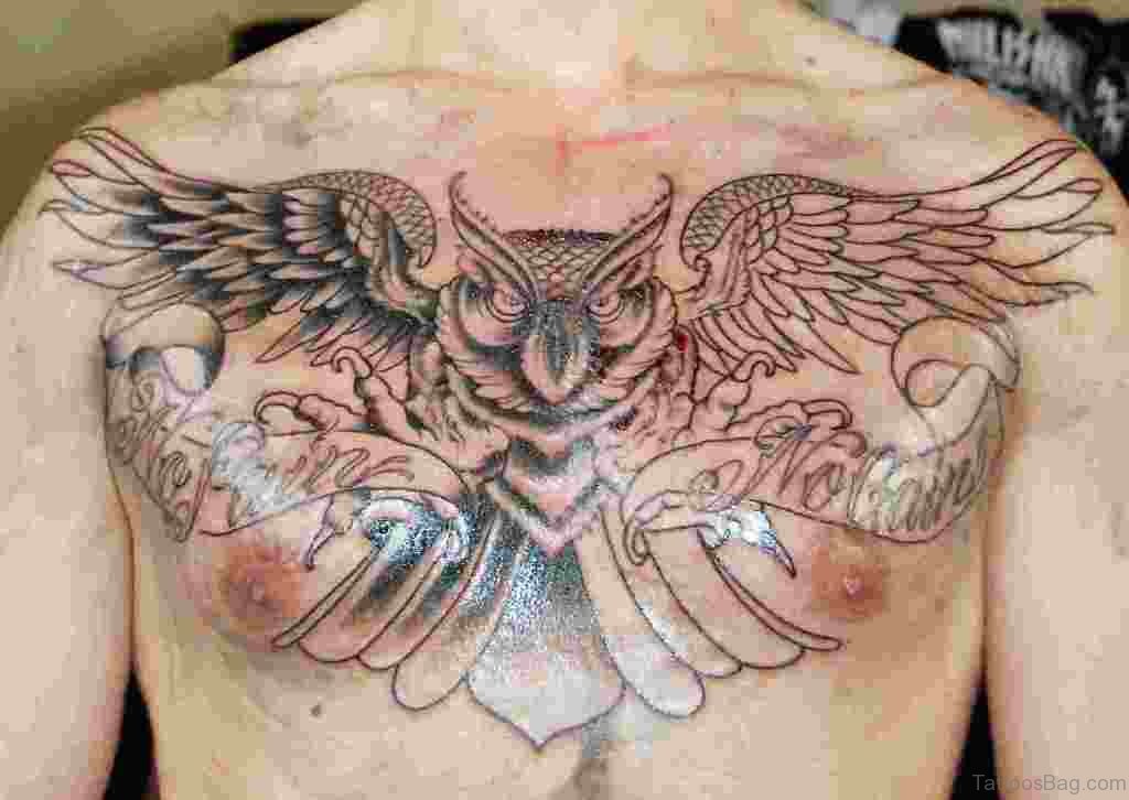 owl chest tattoos for men 0056