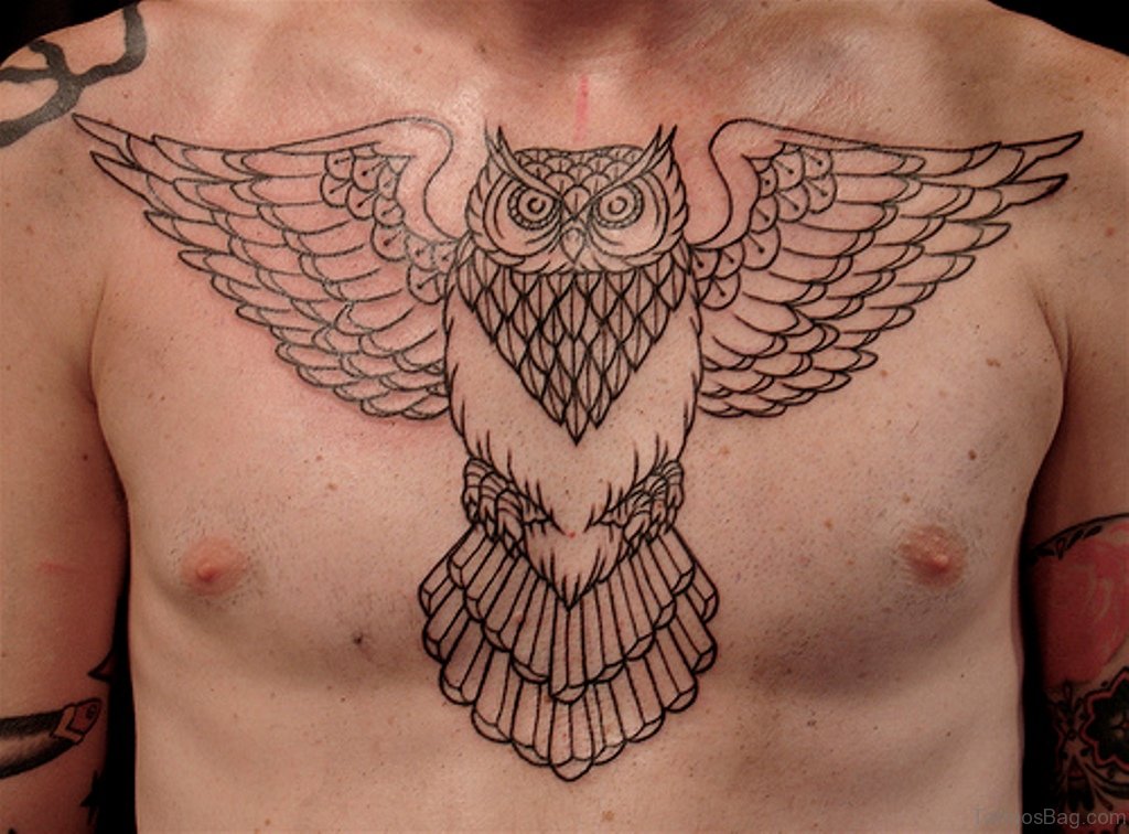 owl chest tattoos for men 0071