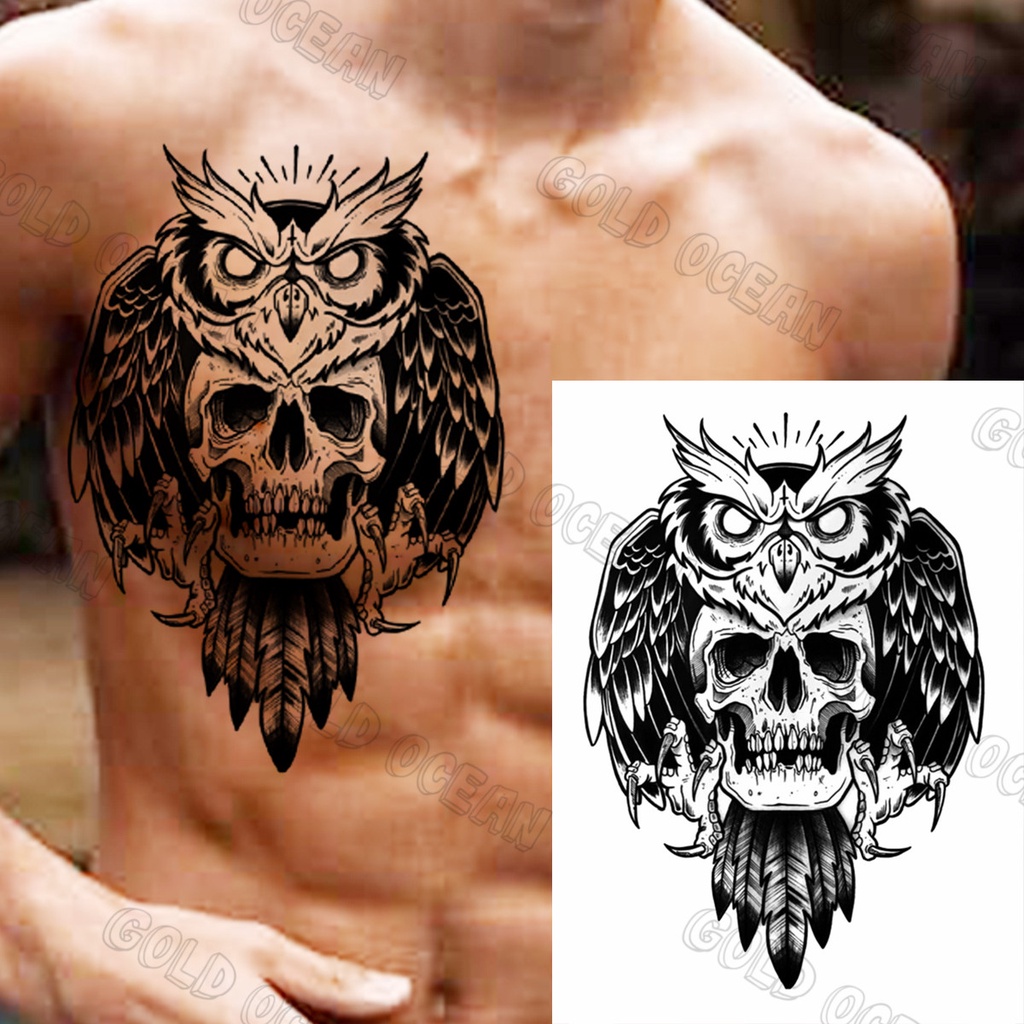 owl chest tattoos for men 0072