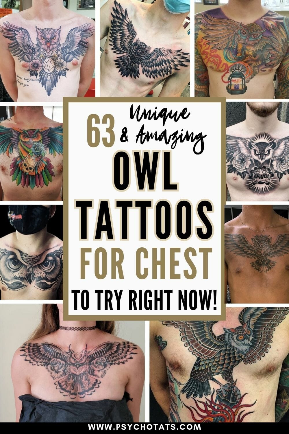 owl chest tattoos for men 0073