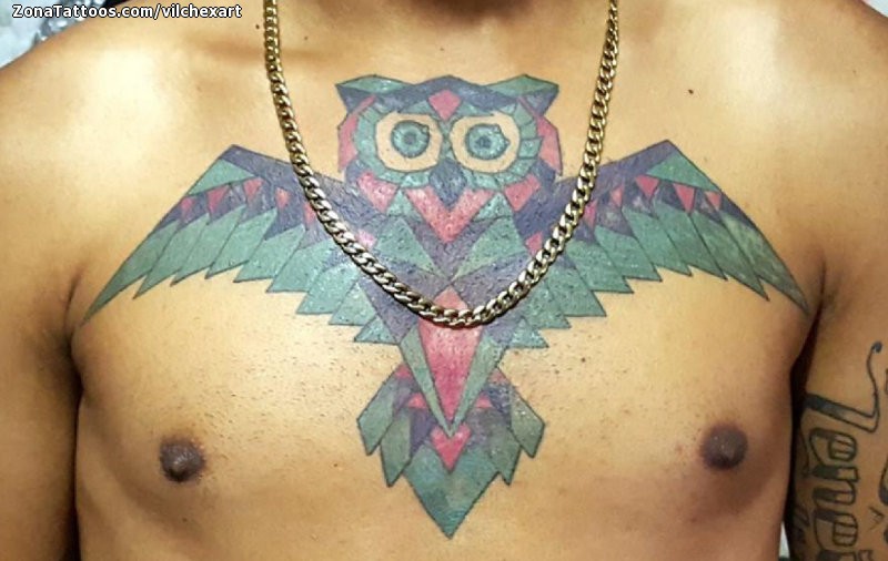 owl chest tattoos for men 0081