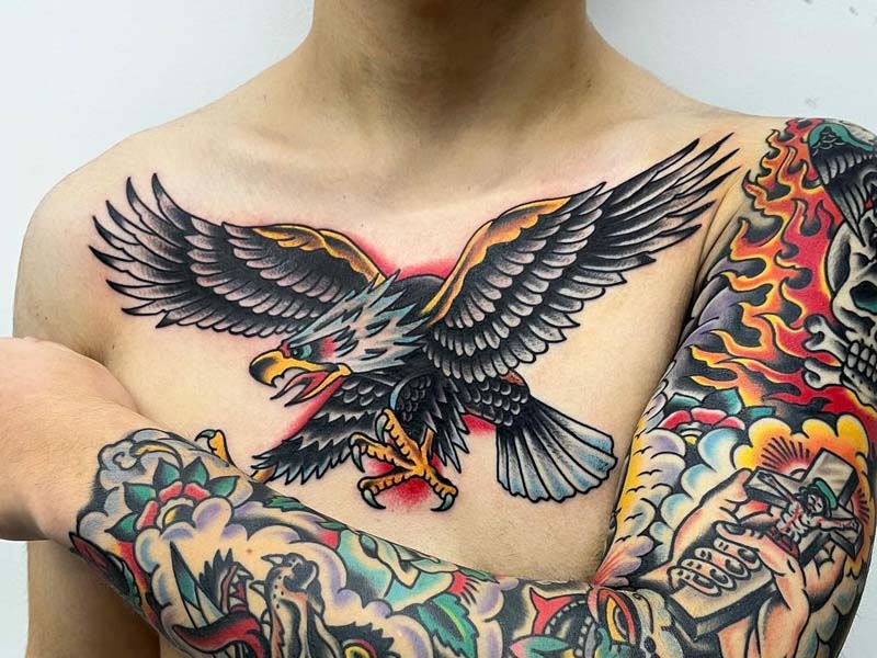 owl chest tattoos for men 0088