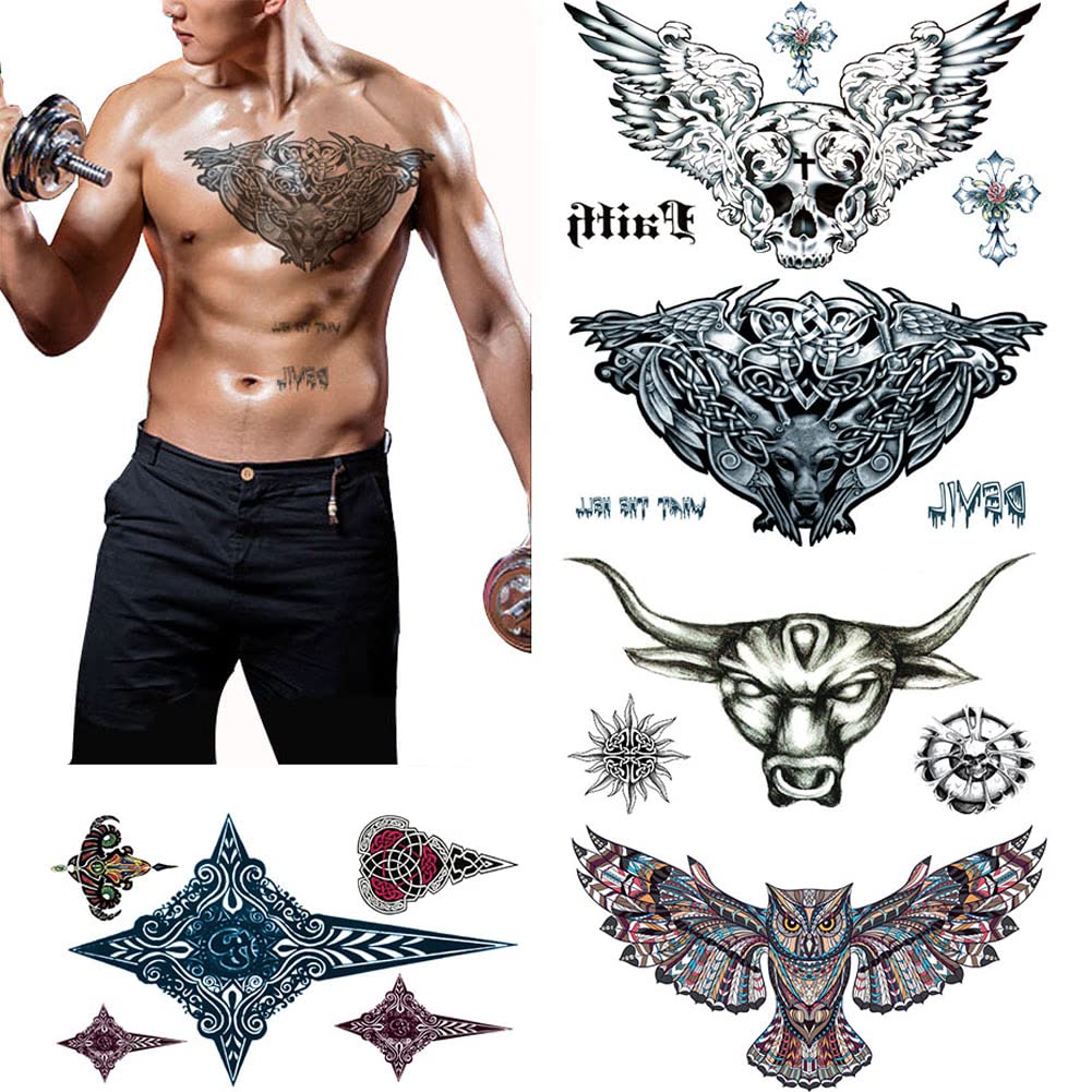 owl chest tattoos for men 0091