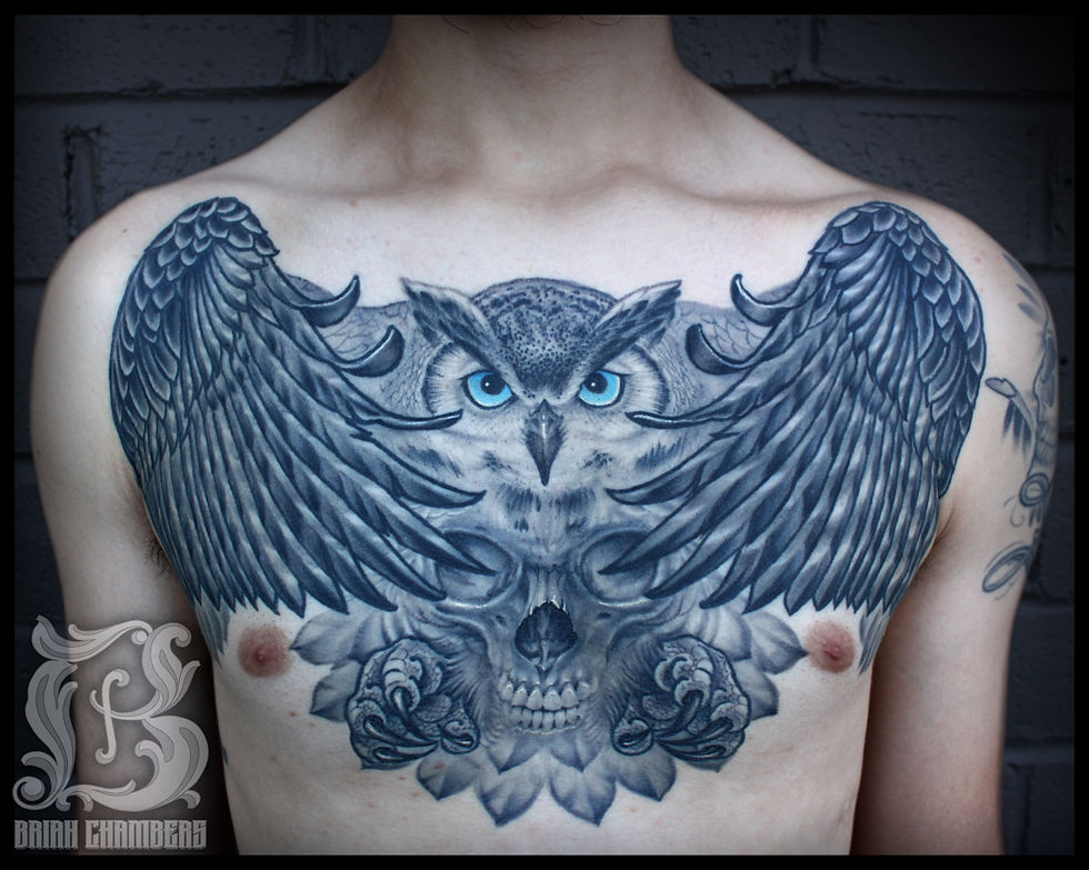 owl chest tattoos for men 0092