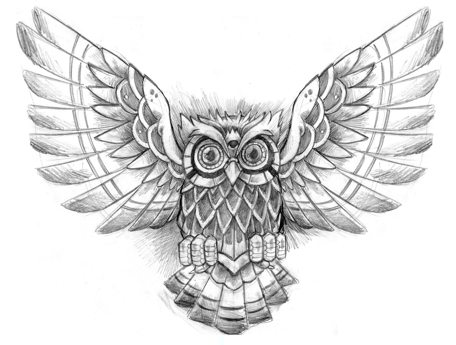 owl neck tattoos for men 0017