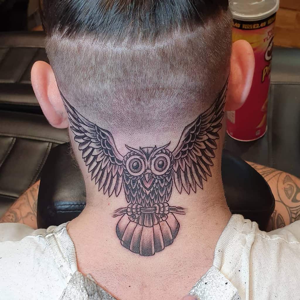 owl neck tattoos for men 0042