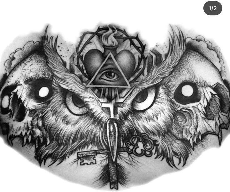 owl neck tattoos for men 0061