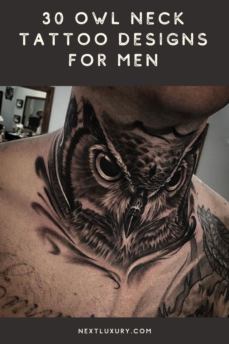 owl neck tattoos for men 0070