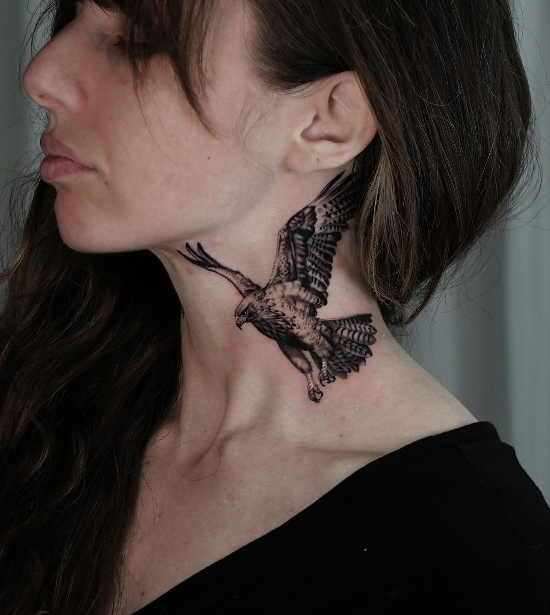 owl neck tattoos for men 0075