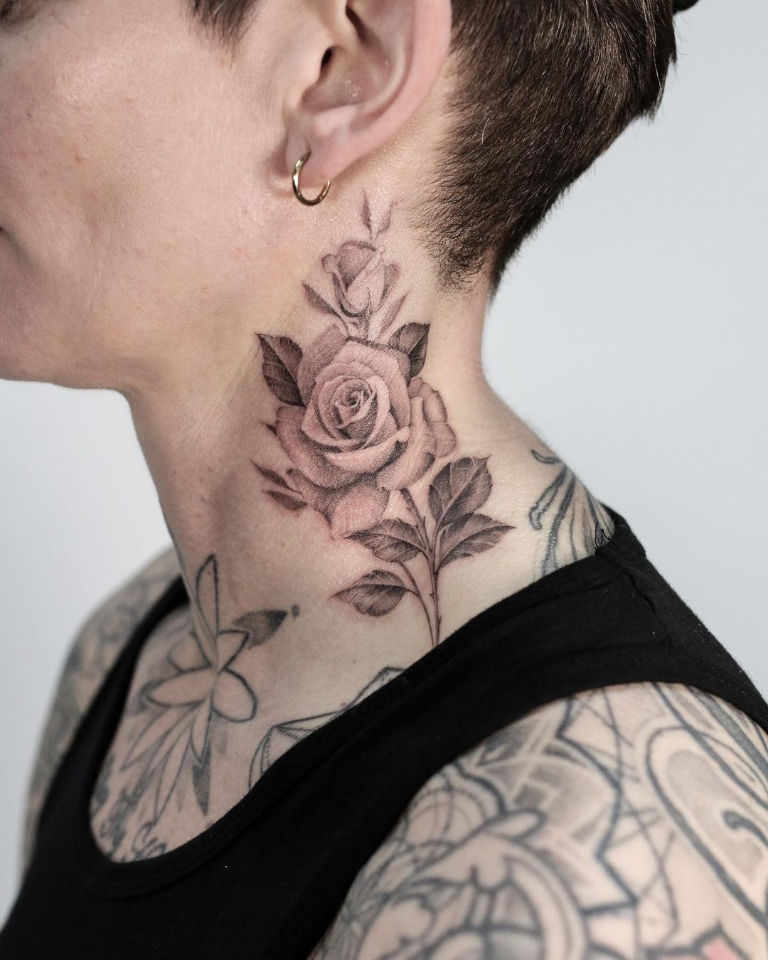 owl neck tattoos for men 0081