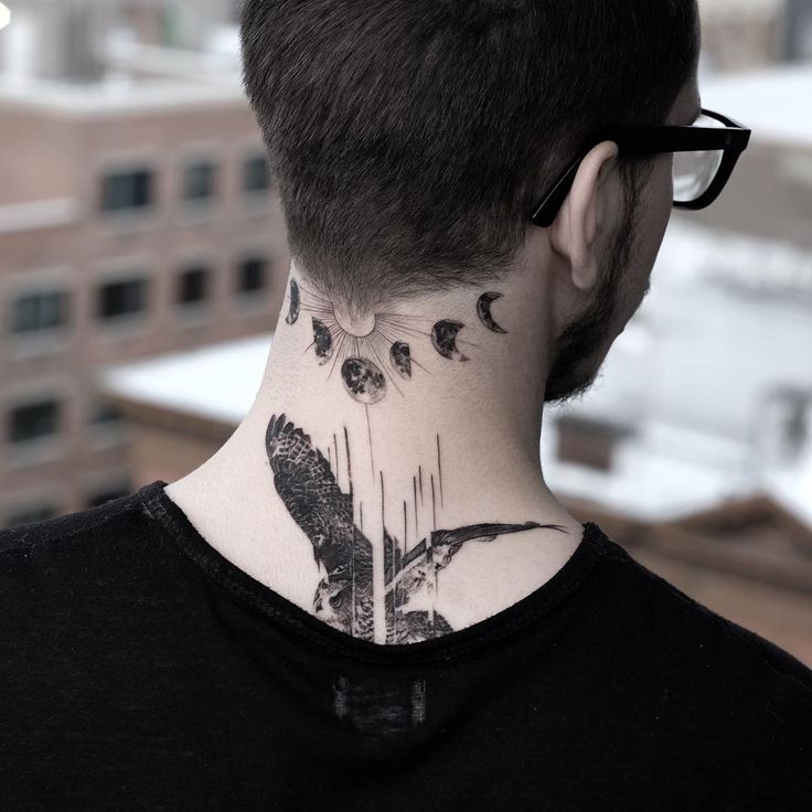 owl neck tattoos for men 0085