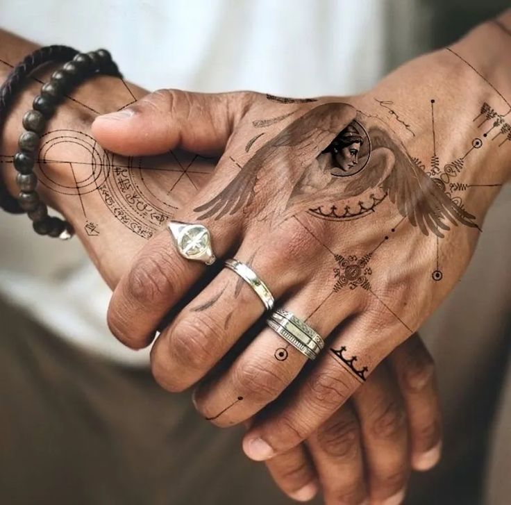 palm tattoos for men designs