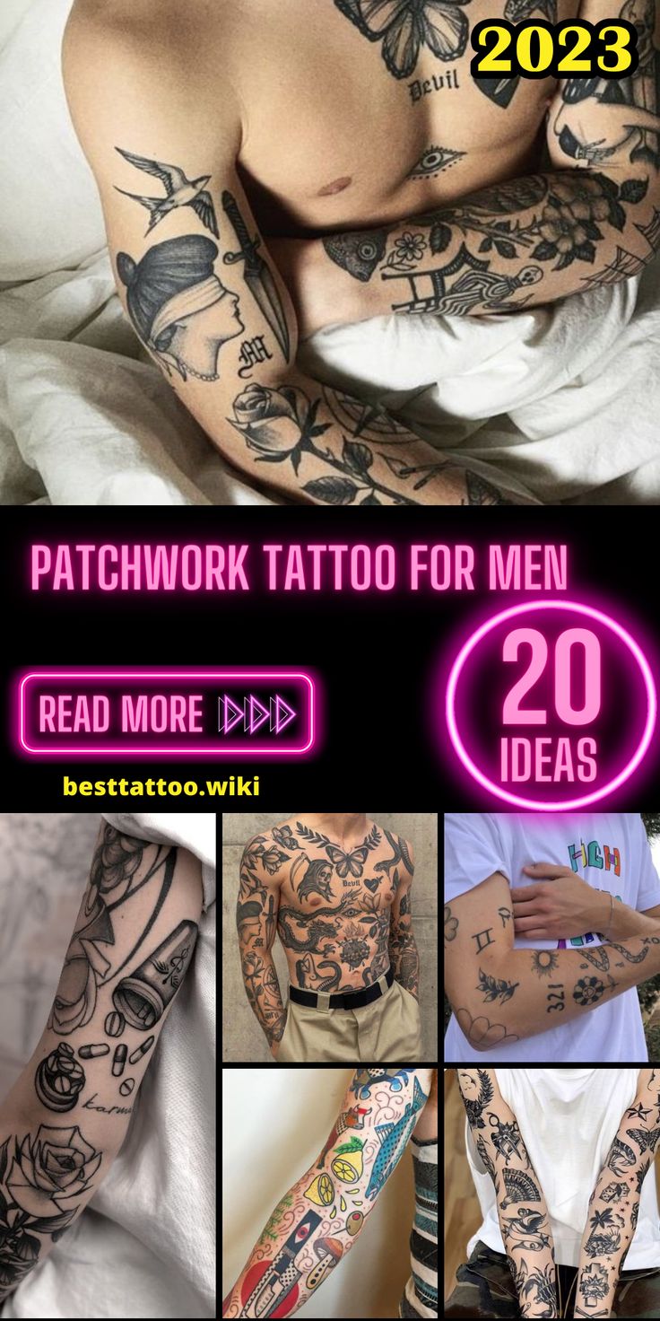 patchwork tattoos for men 0071