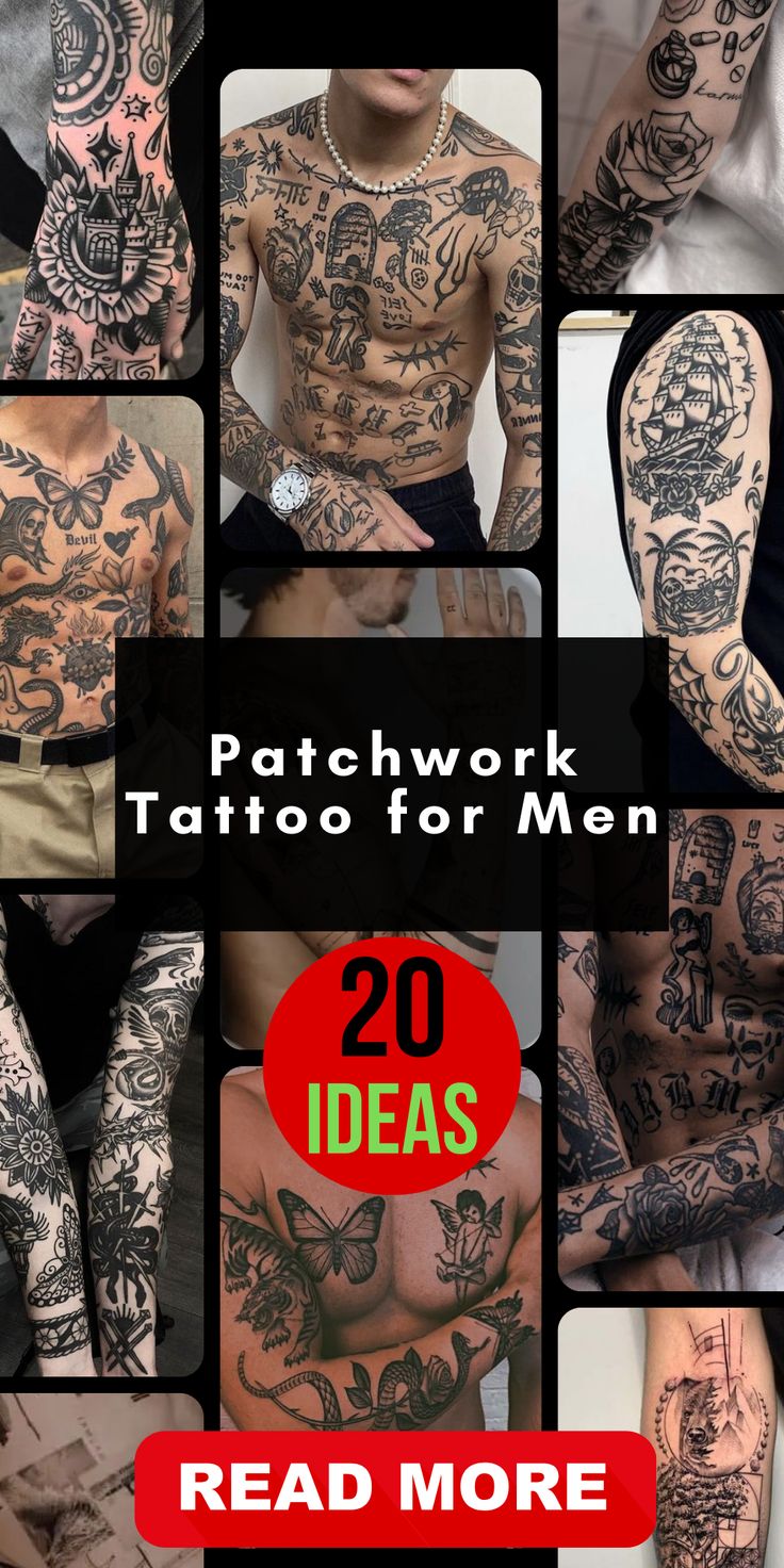 patchwork tattoos for men 0074