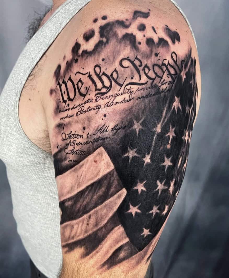 patriotic flag tattoos for men