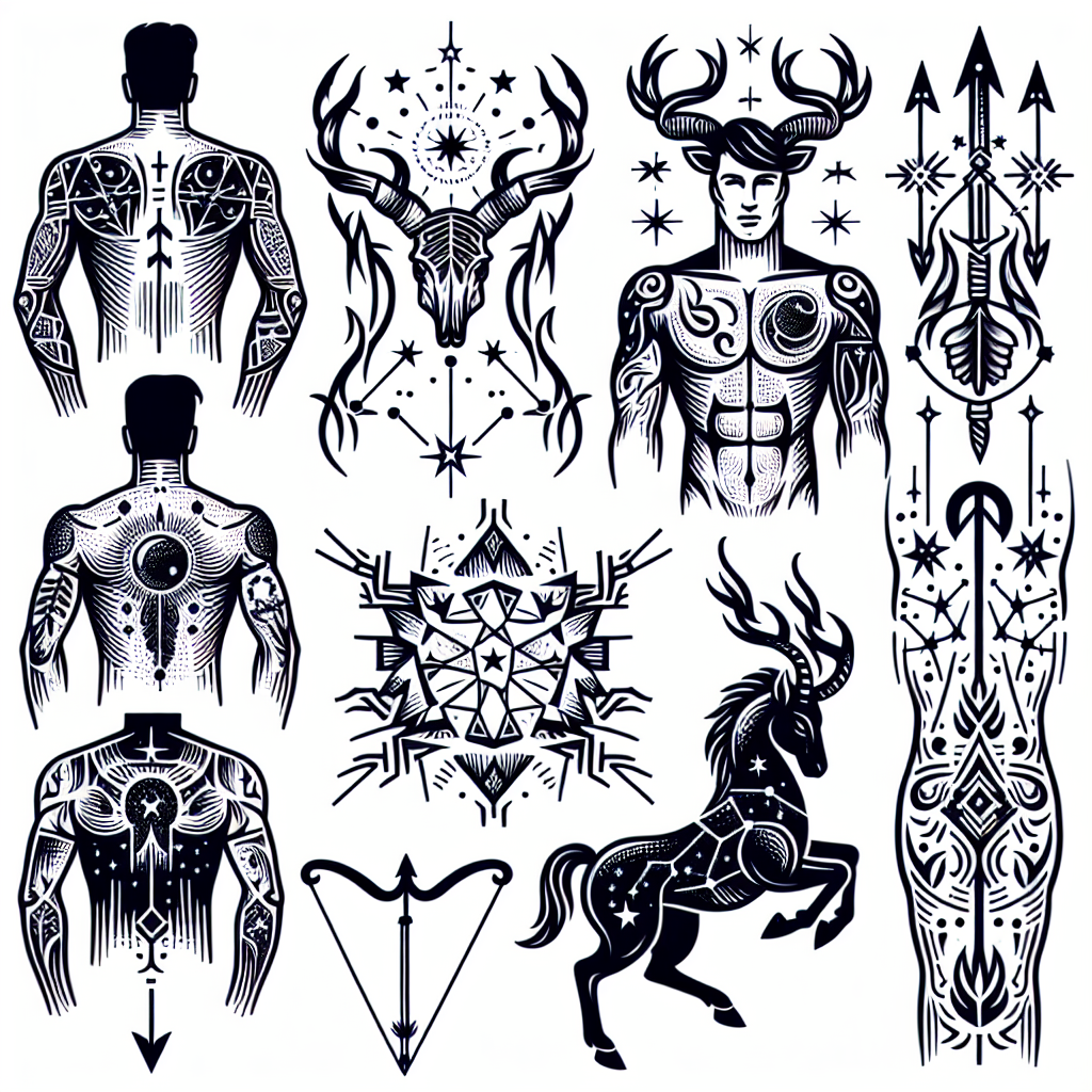 personalized Sagittarius tattoos for men symbolism