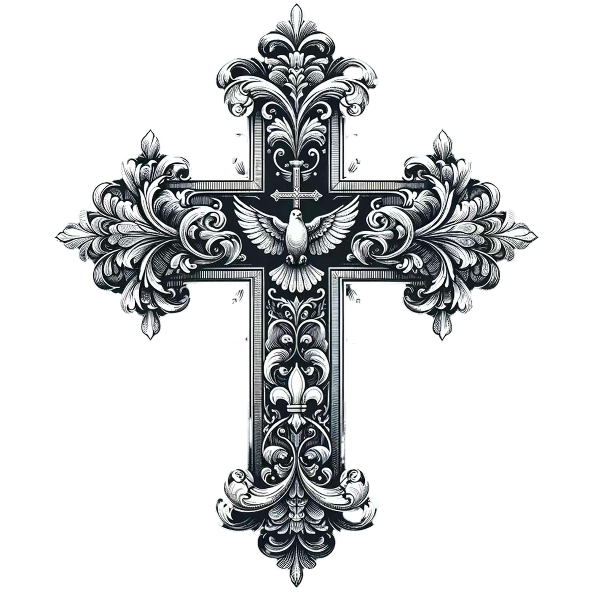 placement ideas for Cross tattoos for men chest