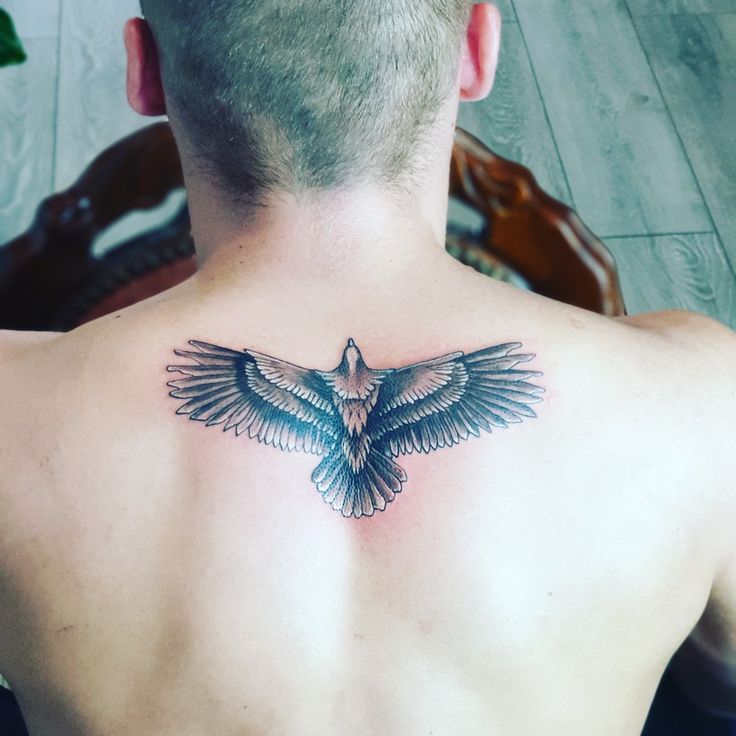 popular back eagle tattoos for men